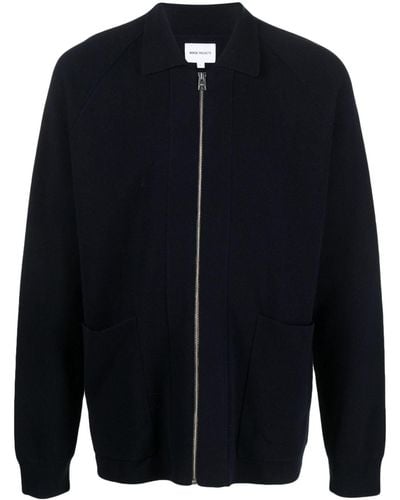 Norse Projects Zip-up Fine-knit Cardigan - Blue
