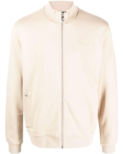 Karl Lagerfeld Organic Cotton-blend Zip-up Sweatshirt - Natural