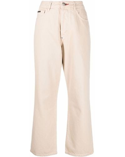 Philipp Plein Iconic Plein Loose-cut Trousers - Natural