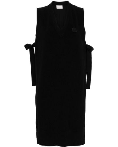 Moncler Paneled Sleeveless Midi Dress - Black
