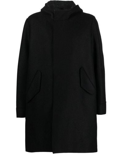 Harris Wharf London Felted Wool Fishtail Parka - Black