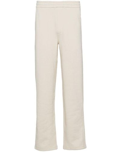 Prada Triangle-logo Cotton Track Trousers - White