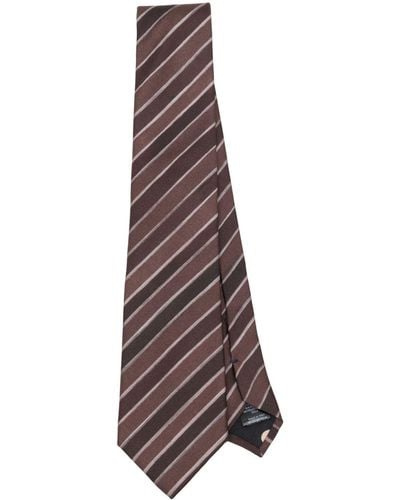 Paul Smith Striped Silk Tie - Purple