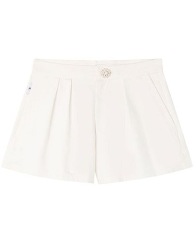 AZ FACTORY Minnie Crystal-button Tailored Shorts - White
