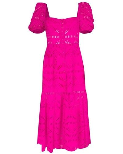 Charo Ruiz Spiana Maxi-jurk Met Borduurwerk - Roze