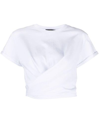 Twin Set Tie-front Cotton T-shirt - White