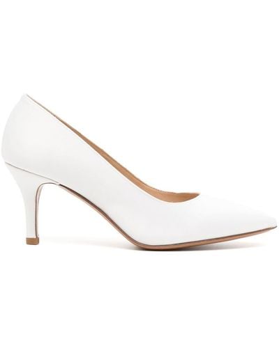 Paule Ka Pointed-toe 75mm Leather Court Shoes - White