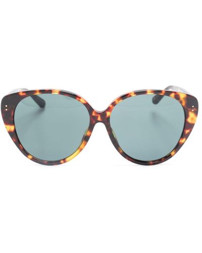 Linda Farrow Katia Round-frame Sunglasses - Blue