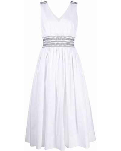 P.A.R.O.S.H. Sleeveless Flared Dress - White