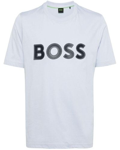 BOSS T-shirt en coton à logo imprimé - Blanc