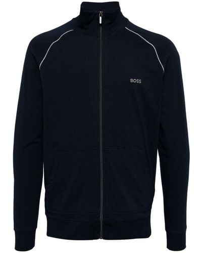 BOSS Logo-embroidered Track Jacket - Blue