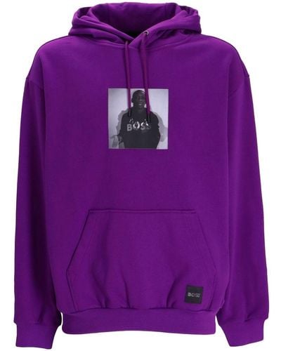 BOSS X Khaby hoodie à imprimé graphique - Violet