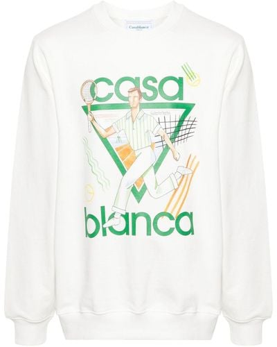 Casablancabrand Sweatshirt aus Bio-Baumwolle mit Logo-Print - Grün