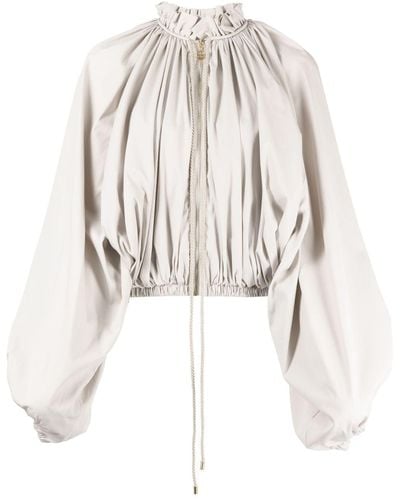 Patou Couture Zipped Bomber Jacket - White
