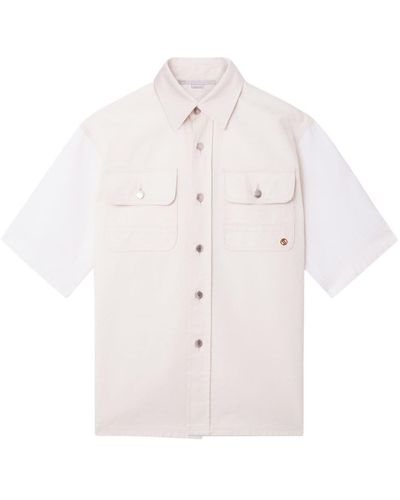 Stella McCartney Utility short-sleeved denim shirt - Rosa