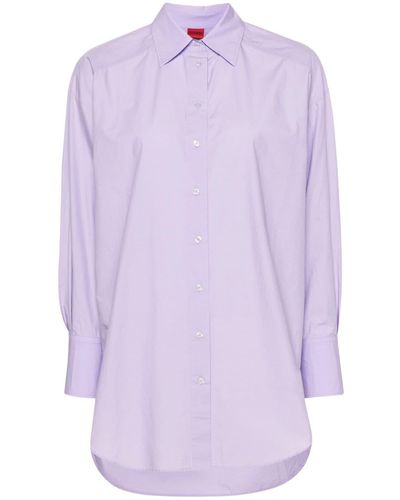 HUGO Cotton Poplin Shirt - Purple