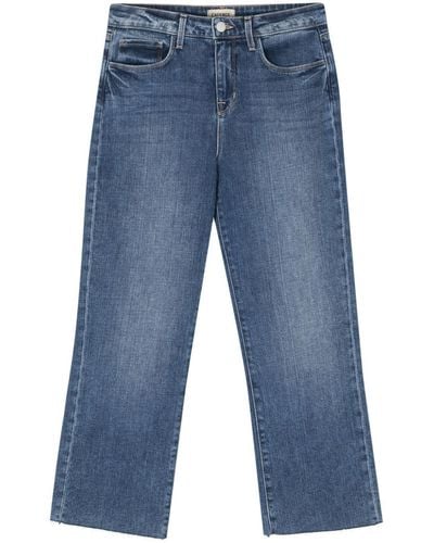 L'Agence Wanda Cropped Wide-leg Jeans - Blue
