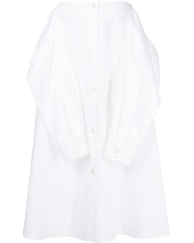 MM6 by Maison Martin Margiela Button-up Sleeve-tie Skirt - White