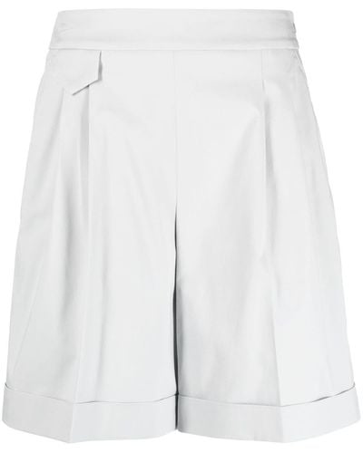 Eleventy Cotton-blend Tailored Shorts - White