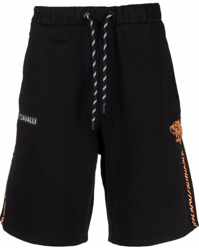 Just Cavalli Pantalones cortos de chándal con bordado - Negro