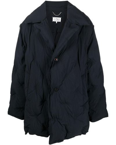 Maison Margiela Single-breasted Padded Coat - Blue