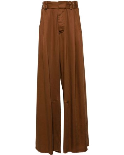 JORDANLUCA Rockefeller Wide-leg Trousers - Brown