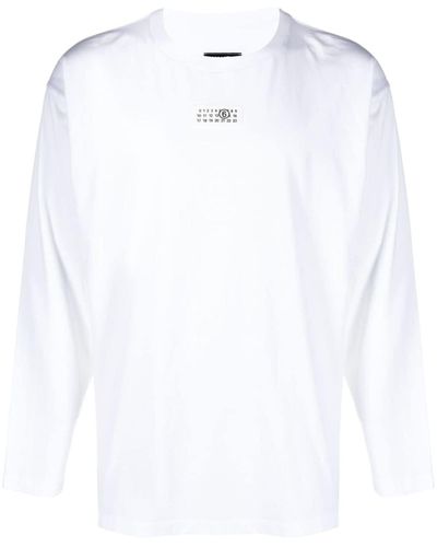 MM6 by Maison Martin Margiela Numbers Motif-patch Long-sleeve T-shirt - White