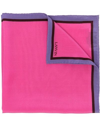 Lanvin ロゴ シルクスカーフ - ピンク