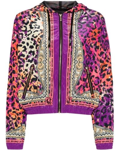 Just Cavalli Leopard-print Hooded Jacket - Pink
