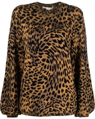 Stella McCartney Leopard-print Knitted Sweater - Black