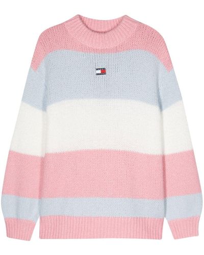 Tommy Hilfiger Colourblock Chunky-knit Sweater - Pink