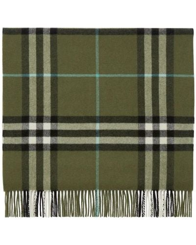 Burberry Check-pattern Cashmere Scarf - Green