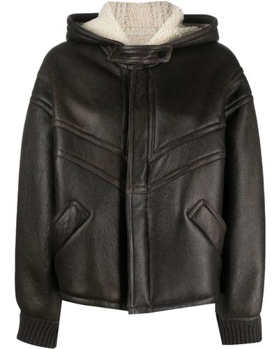 Giorgio Brato Shearling-lining Leather Jacket - Black