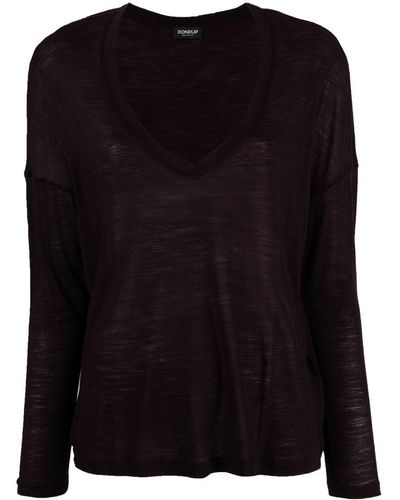 Dondup V-neck Pullover Sweater - Black