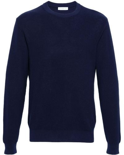 Manuel Ritz Crew-neck Ribbed Jumper - Blue