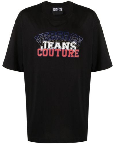 Versace フロックロゴ Tシャツ - ブラック
