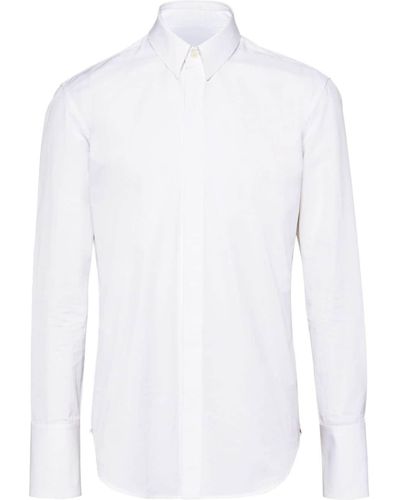 Ferragamo Chemise en coton à boutonnière - Blanc