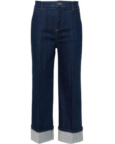 Liu Jo Cropped Straight-leg Jeans - Blue