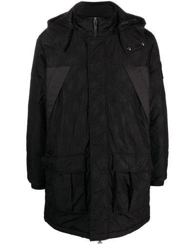 EA7 Logo-patch Hooded Jacket - Black