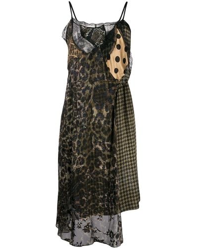 Preen By Thornton Bregazzi Slip dress con diseño patchwork - Negro