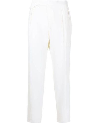Polo Ralph Lauren Pantalon plissé à taille haute - Blanc