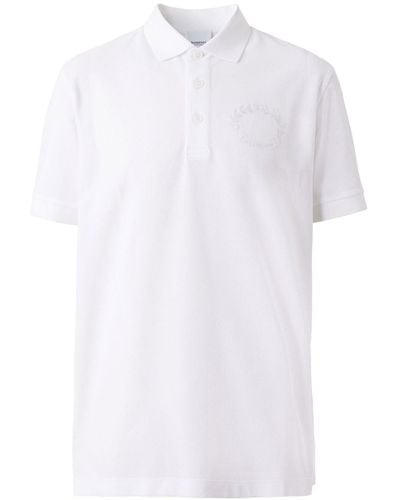 Burberry Overhemd Met Geborduurd Wapenschild - Wit