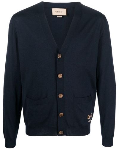 Gucci Cardigan mit V-Ausschnitt - Blau