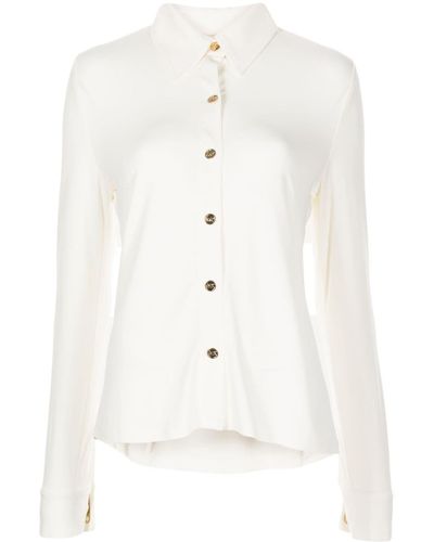 Michael Kors Straight-point Collar Long-sleeve Shirt - White