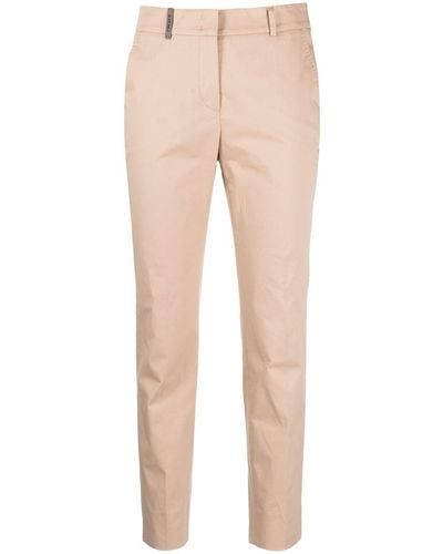 Peserico Mid-rise Cropped Pants - Natural