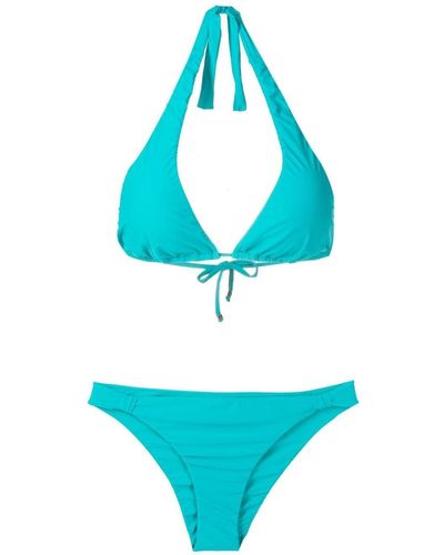Amir Slama Halterneck Non-wired Bikini Set - Blue