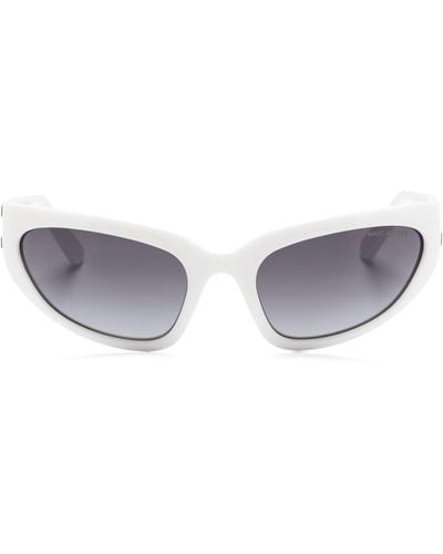 Marc Jacobs Logo-embossed Biker-frame Sunglasses - Grey