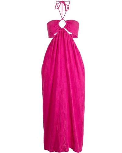 Mara Hoffman Laila Halterneck Midi Dress - Pink