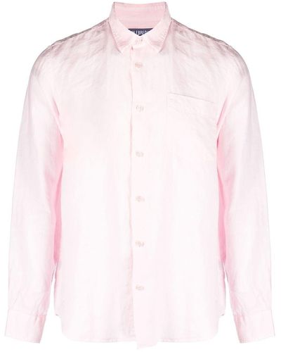 Vilebrequin Caroubis Long-sleeved Linen Shirt - Pink