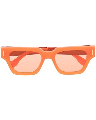 Retrosuperfuture Sonnenbrille mit eckigem Gestell - Orange
